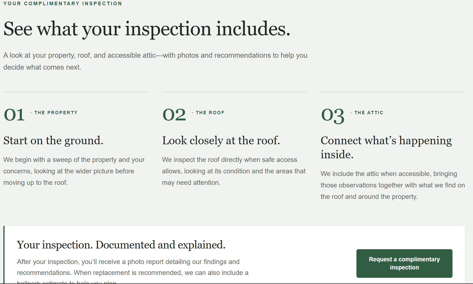 Forest Ridge Roofing inspection process